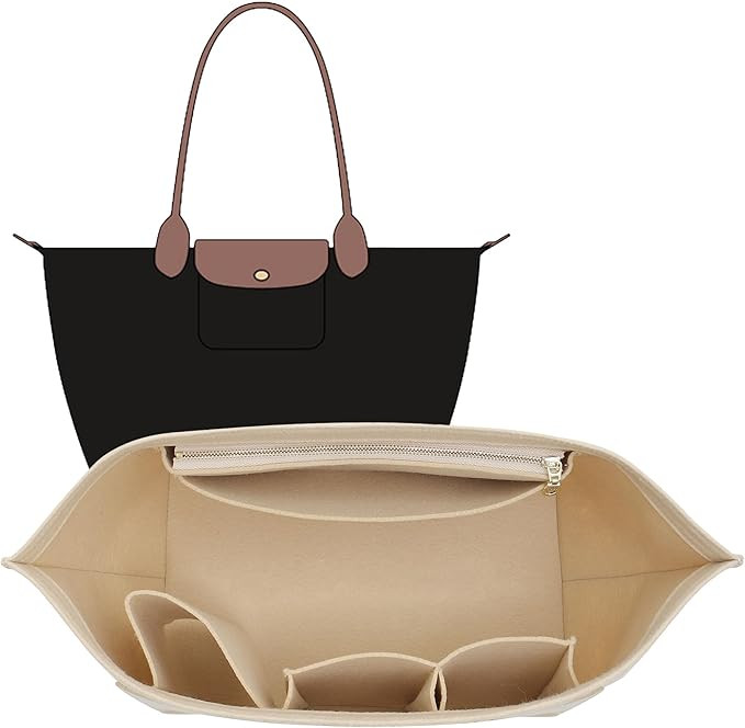 Felt Purse Organizer Insert for Longchamp Le Pliage L Tote Bag & M Handbag, Zipper Long Champ Bag... | Amazon (US)