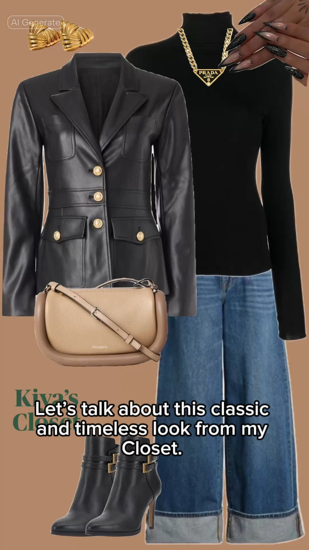 Classic meets edgy with this winter-ready look 🖤✨ A Derek Lamb sleek leather blazer paired with a cozy turtleneck and wide-leg denim for that perfect balance of chic and casual. Finished with bold gold accents and timeless ankle boots. Shop this versatile look now and step up your winter wardrobe!

#LTKSeasonal #LTKStyleTip #LTKWorkwear