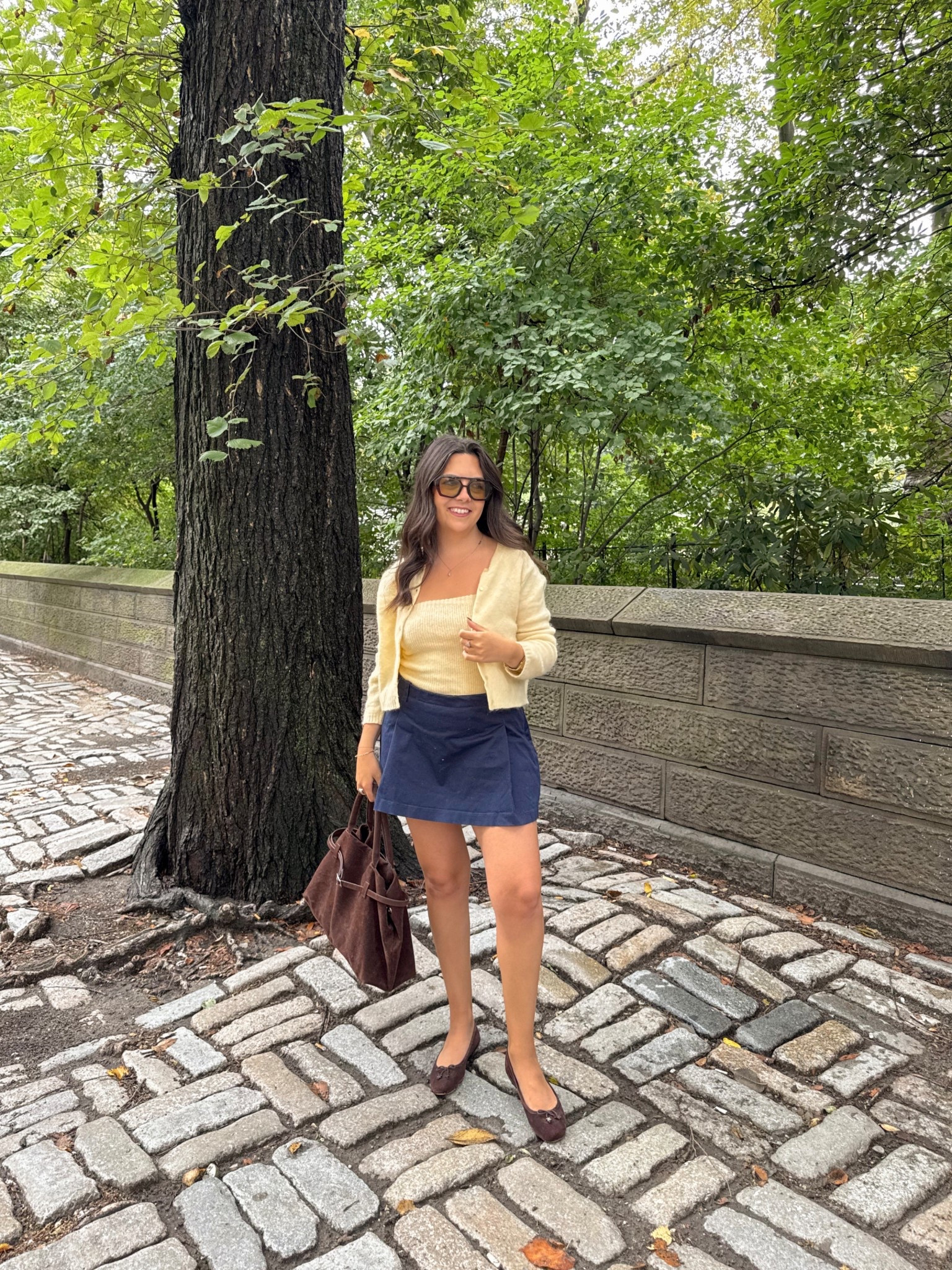 Pre-fall in NYC = cozy cardigans + chic flats 🍂. Linking my full look (yellow knit set, navy mini skirt, chocolate accessories) plus similar picks so you can recreate this easy transition outfit. Perfect for September days when it feels like both summer and fall

#LTKFindsUnder100 #LTKStyleTip #LTKSeasonal