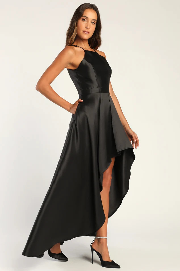 Broadway Show Black High-Low Maxi Dress | Lulus