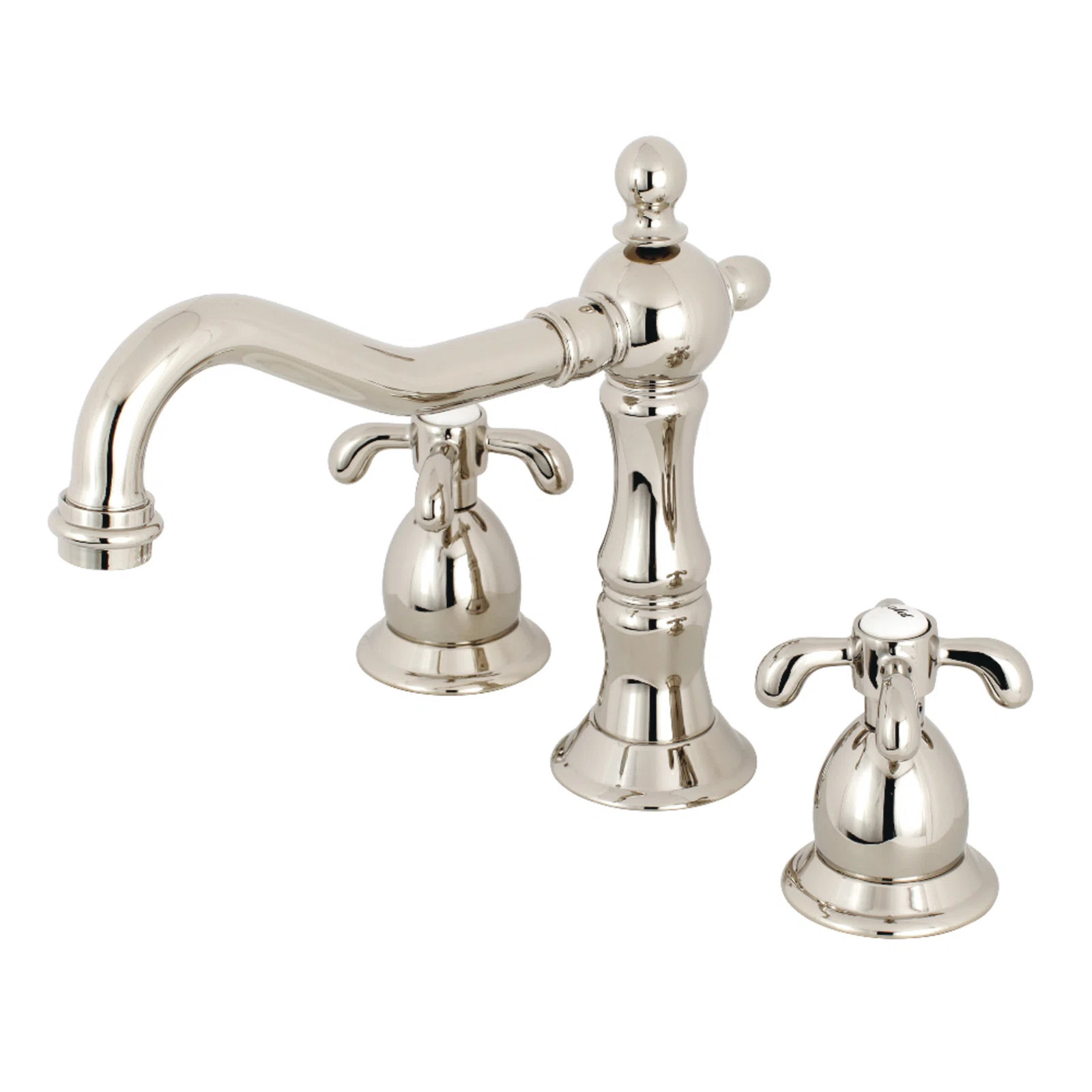 Kingston Brass French Country Two-Handle 3-Hole Deck Mount Widespread Bathroom Faucet with Brass ... | Wayfair North America