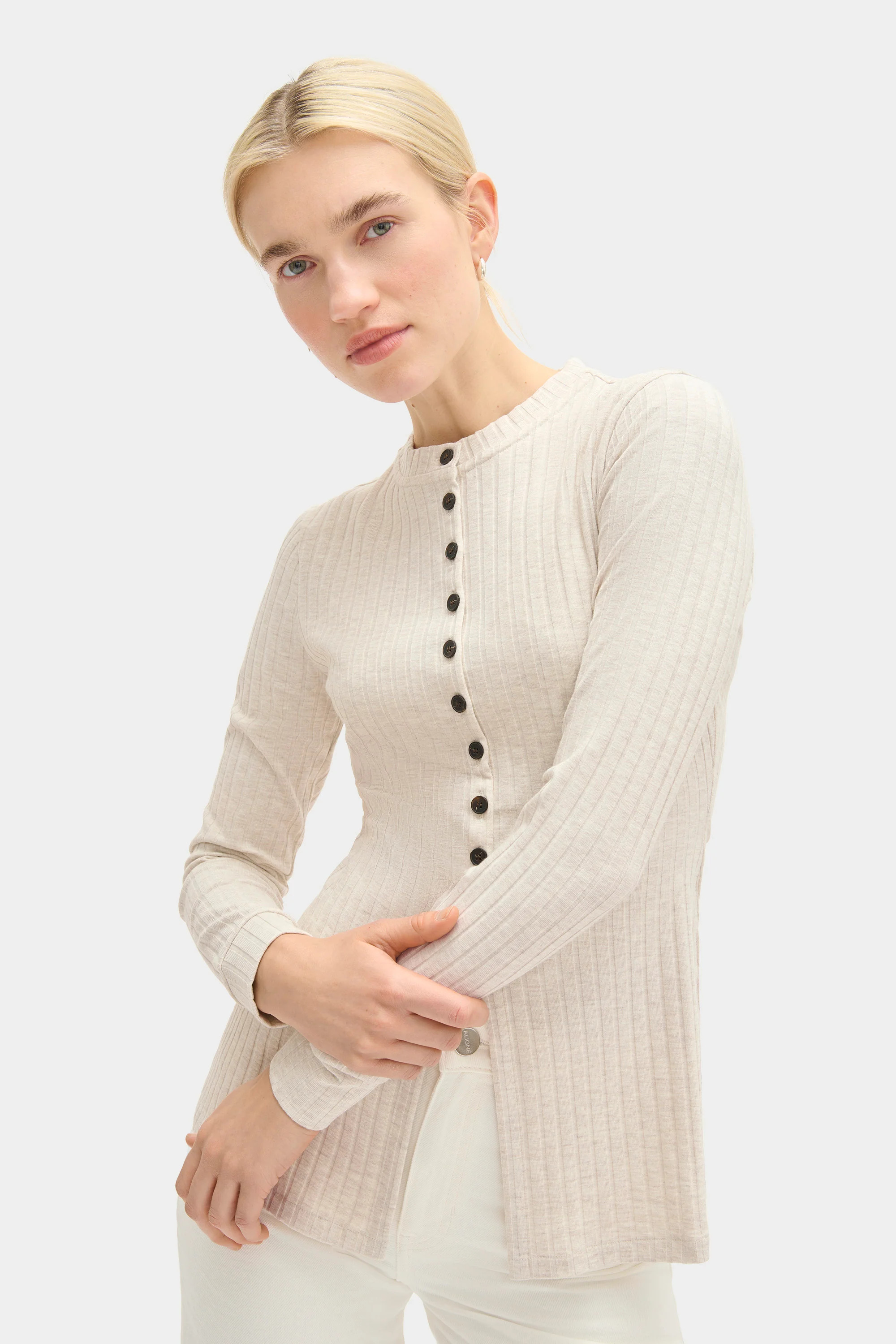 ALIGNE Rib Top - Beige | Daphne | ALIGNE USA