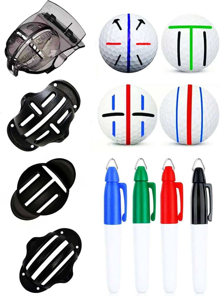 8 Pack Precision Golf Ball Marker, Upgrade Golf Accessories, 4 Golf Ball Marking Stencils and 4 C... | Amazon (US)
