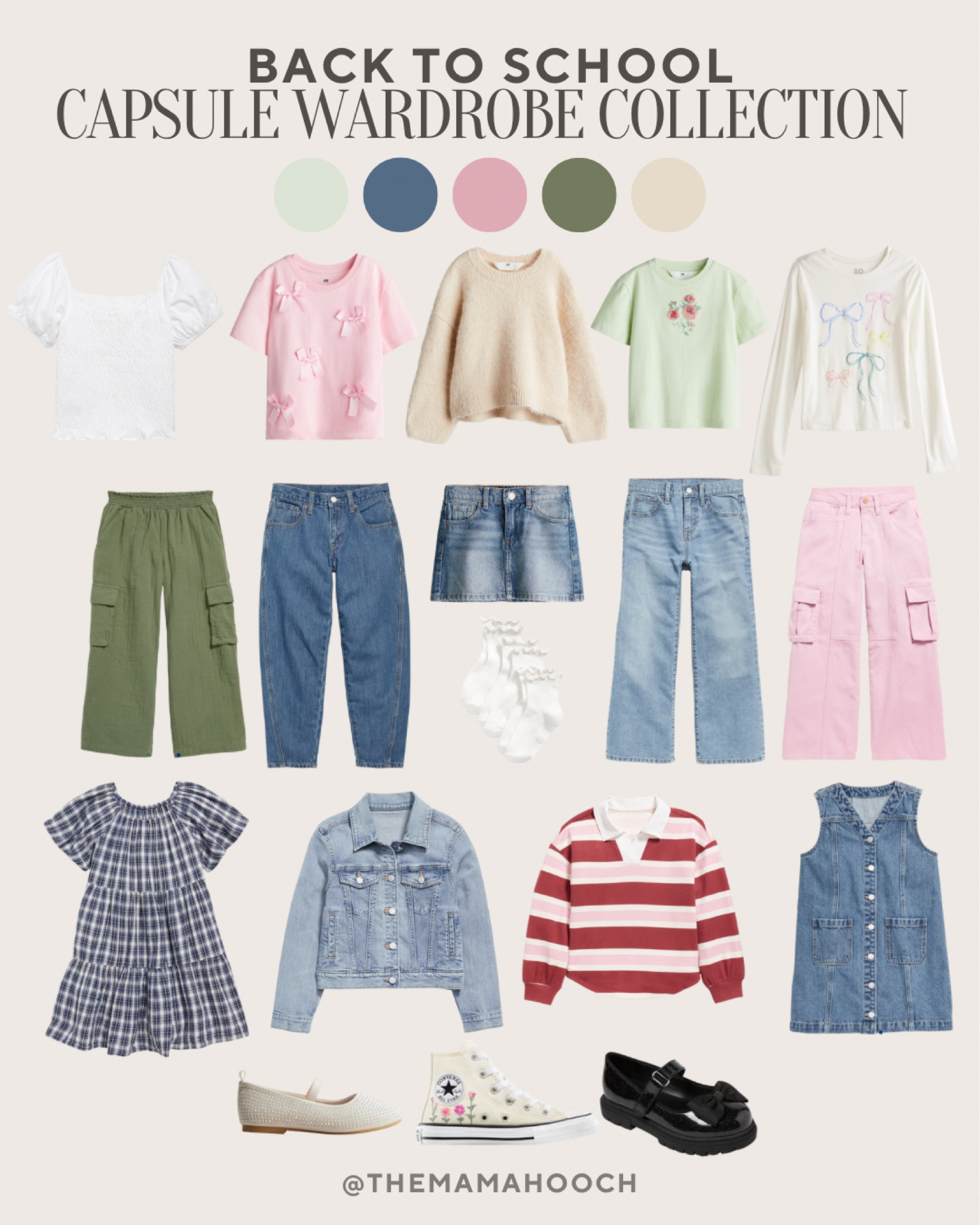 Back to School Capsule Wardrobe Collection for Girls. A great collection of affordable items to mix and match into multiple outfits. I love the mauve pink and green colors together and you can never go wrong with a denim jacket!

Back to school clothes, kids wardrobe, girl clothes, clothing capsule, capsule collection, old navy finds, H&M, converse, ootd, outfit ideas, girl mom, girl outfits

#LTKStyleTip #LTKKids #LTKFindsUnder50