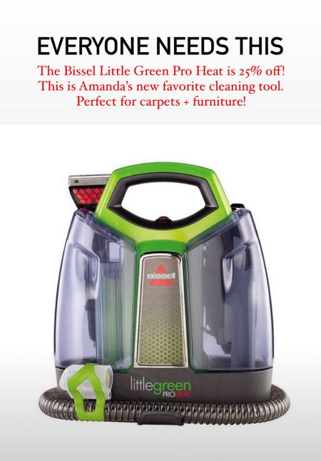 The Bissell Little Green Pro Heat is 25%! We can’t live without this cleaner. Perfect for carpets and furniture !

#LTKhome #LTKsalealert