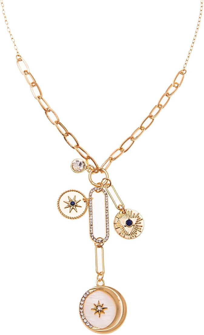 Paperclip Necklace Gold Protection Necklace, Handmade Evil Eye Jewelry For Women, Hamsa Hand Nazar E | Amazon (US)