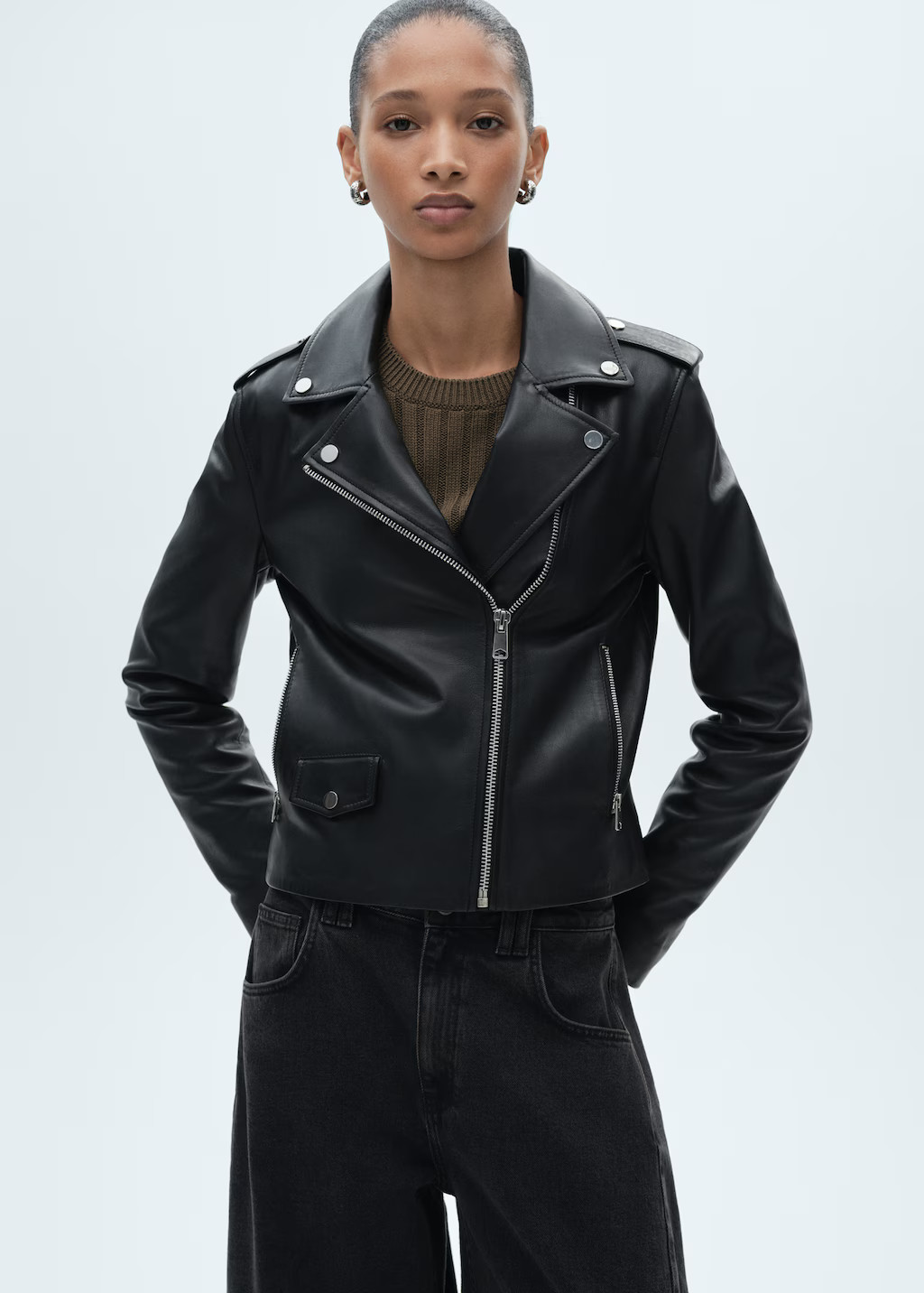 Leather biker jacket - Women | MANGO USA | Mango (US/MX/AU)
