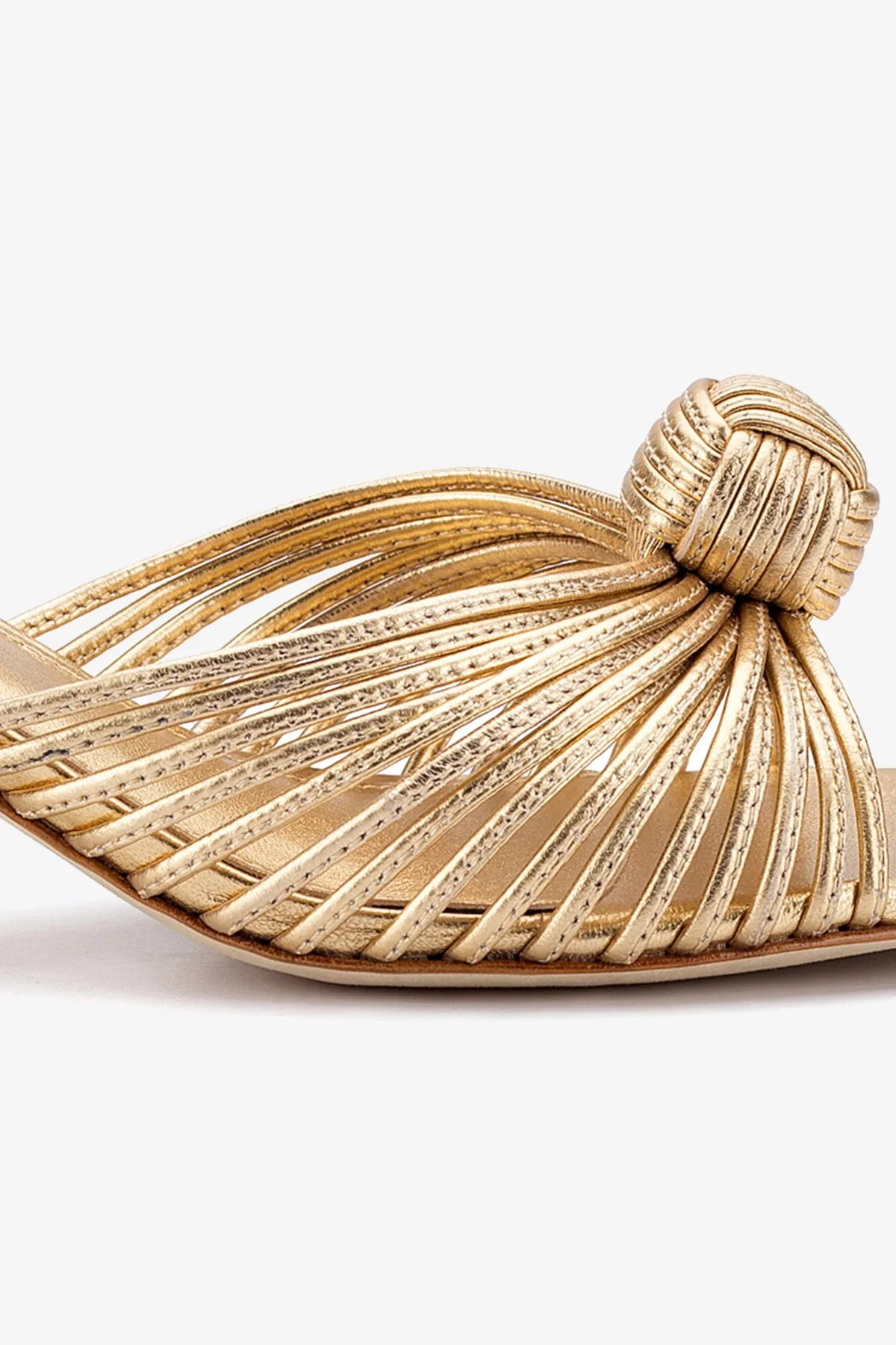 Valerie Mule In Gold Metallic Leather | Larroude