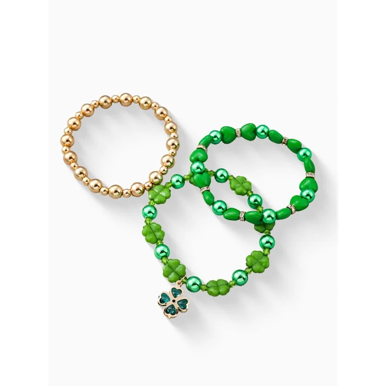 Way to Celebrate St. Patrick's Day Bead Stretch Bracelets, 3 Piece | Walmart (US)