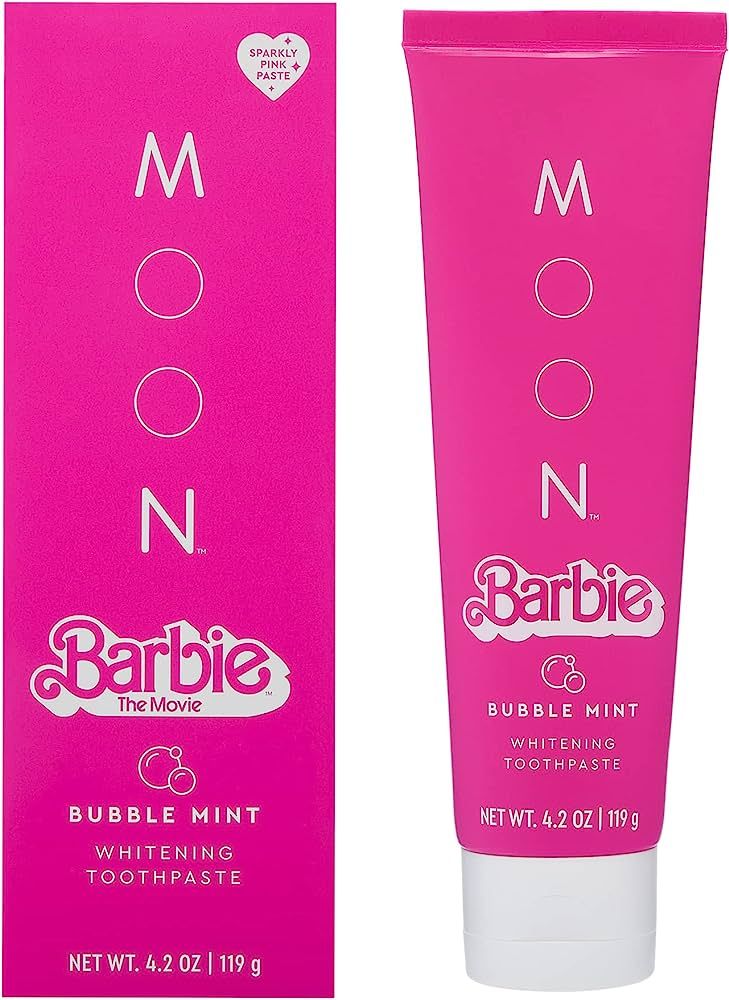 Barbie™ The Movie x MOON Bubble Mint Whitening Stain Removal Toothpaste, Fluoride-Free, Bubble ... | Amazon (US)