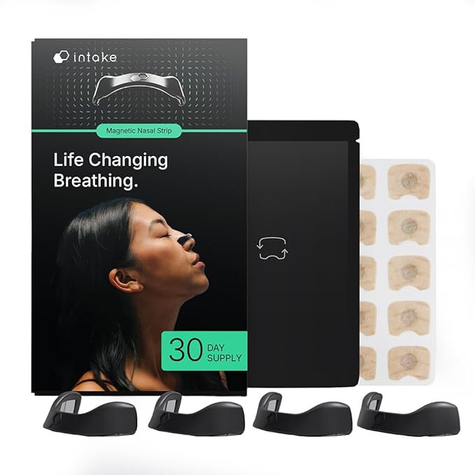 Intake Breathing — Magnetic Nasal Strips Starter Kit | Reusable Band + Tabs | Nasal Strips for ... | Amazon (US)
