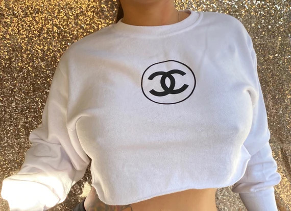 Sexy Designer Inspired Cropped Sweatshirt, TopCrop Hoodie, Loungewear, Streetwear, | Etsy (US)