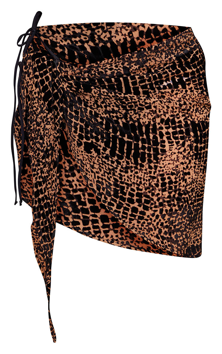 Stone Devore Tie Side Sarong | PrettyLittleThing US