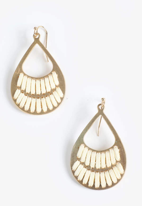 Gold Corded Teardrop Earrings | Maurices
