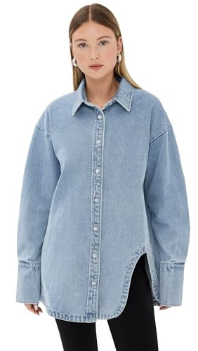Lioness Women's Off Duty Denim Shirt, Classic Denim, Blue, L | Amazon (US)