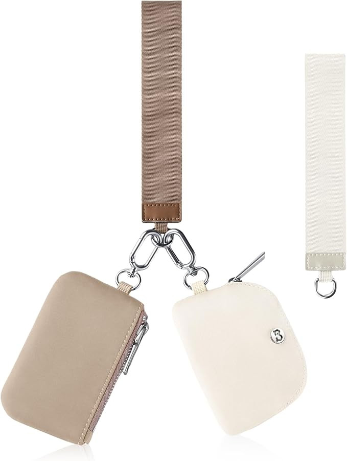Babysun Mini Zip Around Dual Pouch Wristlet With 2 Straps Wristlet Keychain Wallet for Women Coin... | Amazon (US)