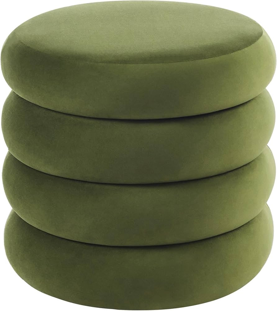 Flouki 19.5" Storage Ottoman Round, Vanity Stools for Bedroom, Velvet Pouf Ottoman with Removable... | Amazon (US)
