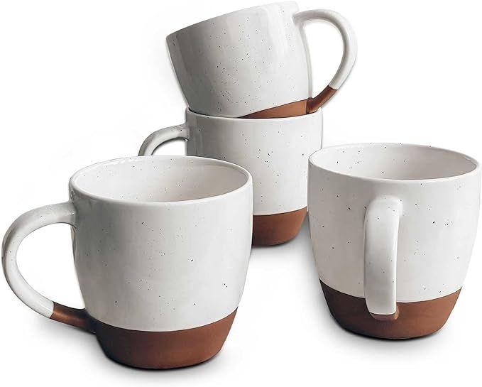 Mora Ceramic Large Latte Mug Set of 4, 16oz - Microwavable, Porcelain Coffee Cups With Big Handle... | Amazon (US)