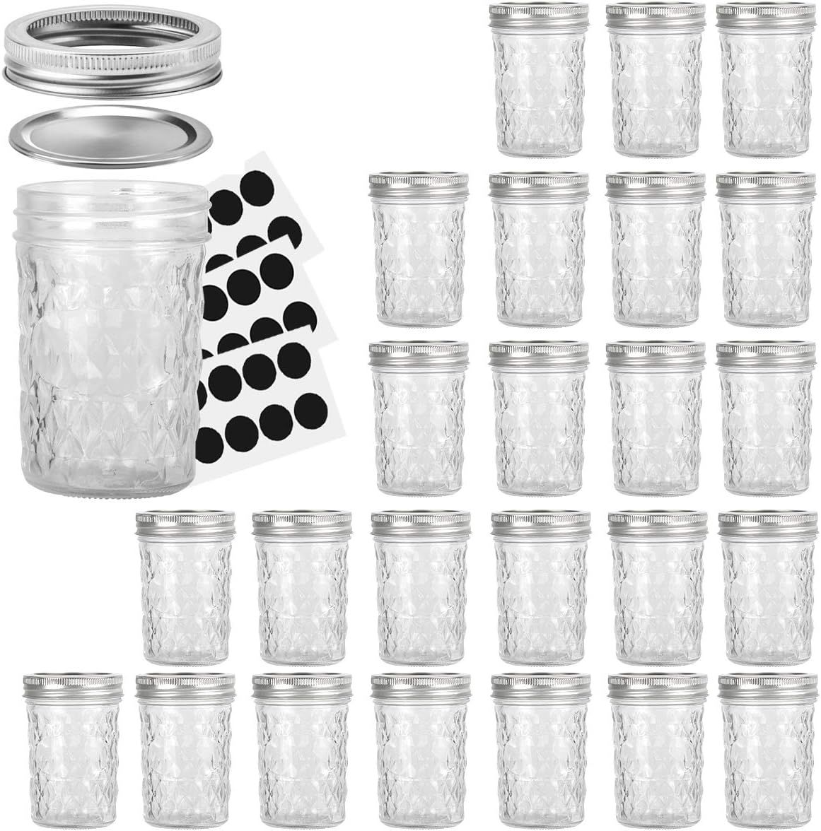 Mason Jars 8OZ, VERONES 8 OZ Canning Jars Jelly Jars With Regular Lids and Bands, Ideal for Jam, ... | Amazon (US)