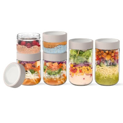 Bentgo 6pk (8oz,16oz and 24oz ) Glass Food Jar Mixed Moondust | Target