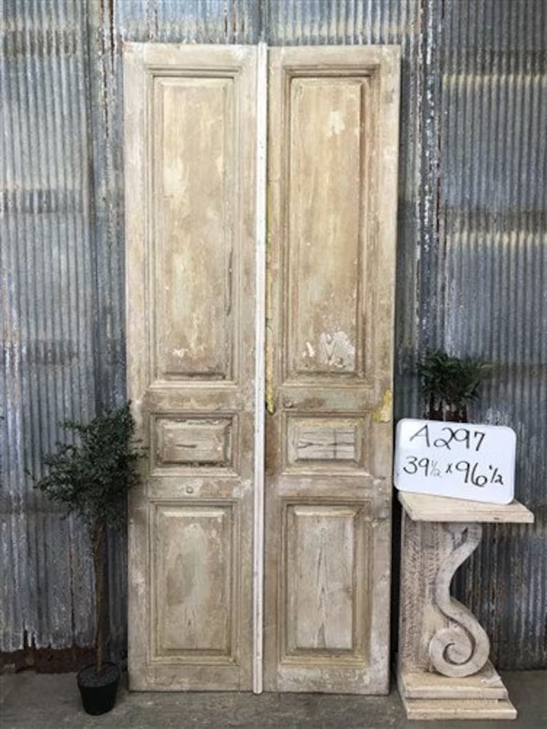 Antique French Double Doors 39.5x96.5 Raised Panel Doors - Etsy | Etsy (US)