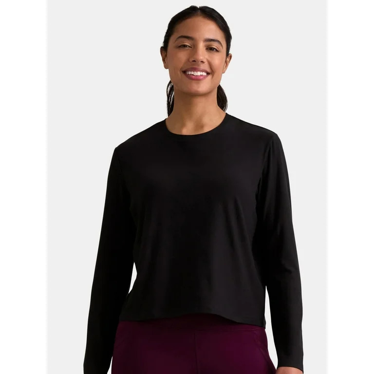 Athletic Works Women's and Women's Plus ButterCore Soft Tee with Long Sleeves, Sizes XS-4X - Walm... | Walmart (US)