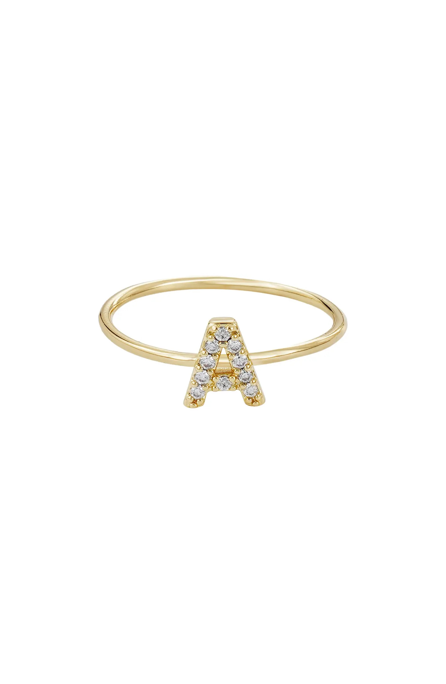 Adornia Pavé CZ Initial Charm Ring | Nordstromrack | Nordstrom Rack