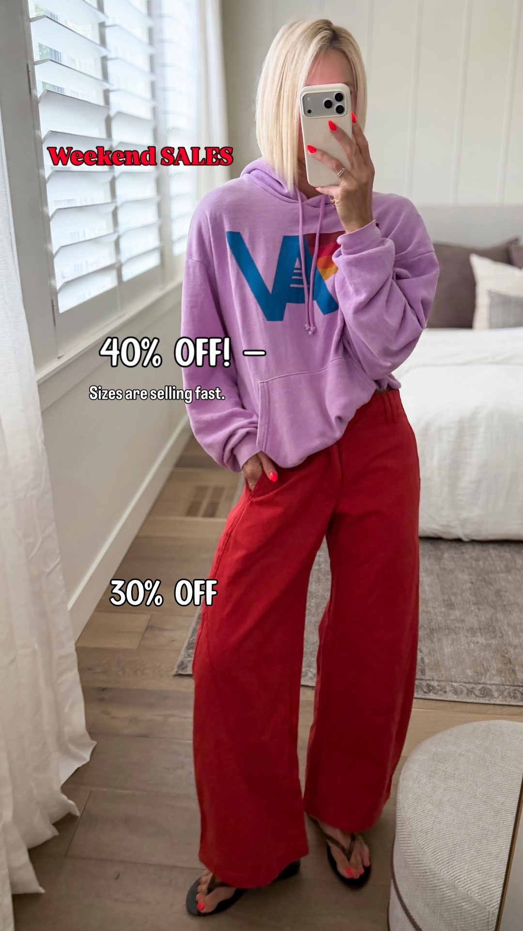 Major sales happening this weekend! 
Hoodie never goes on sale like this, so sizes are selling fast. It’s unisex sizing size down if you don’t want an extra oversized fit.
Pants fit through the size.

#LTKmomlife #LTKOver40 #LTKSaleAlert