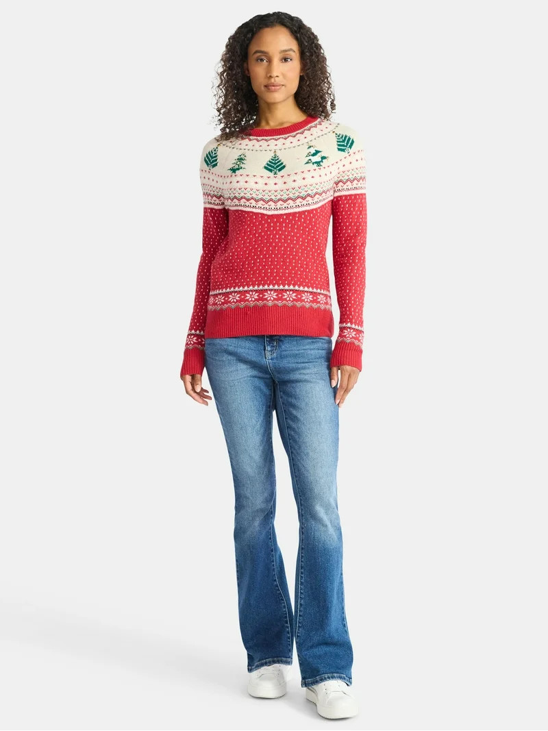 Holiday Time Women's & Women's Plus Pretty Christmas Sweater, Sizes XXS-4X | Walmart (US)
