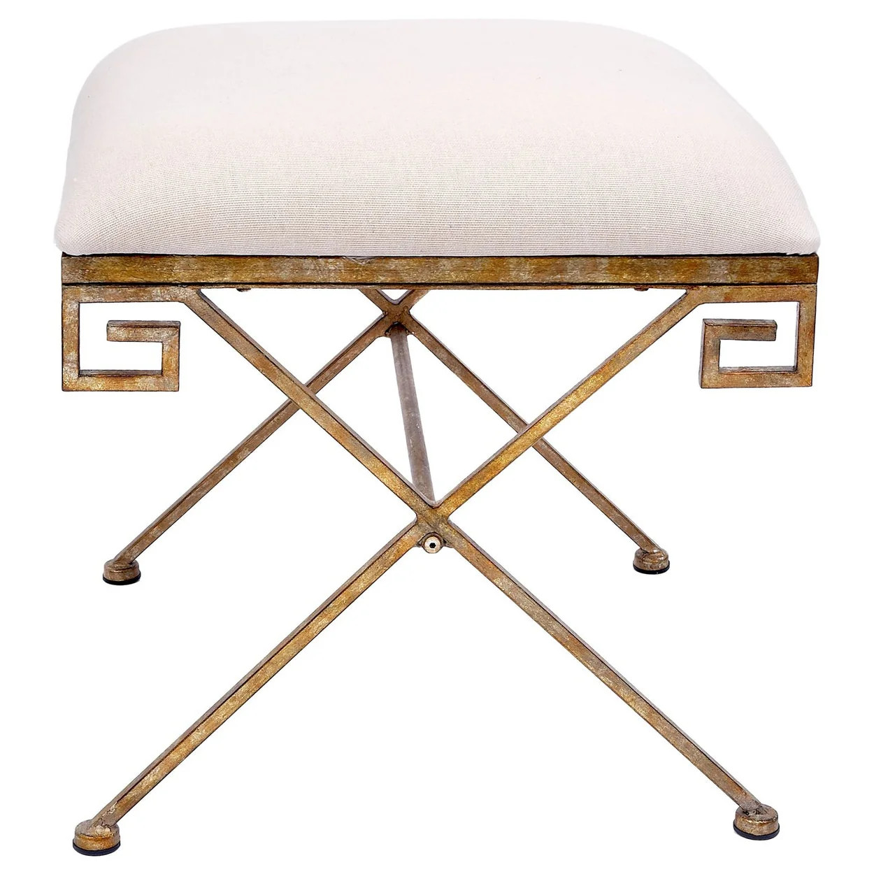 Old World Design Greek Key Champagne Gold Bench | Paynes Gray Inc