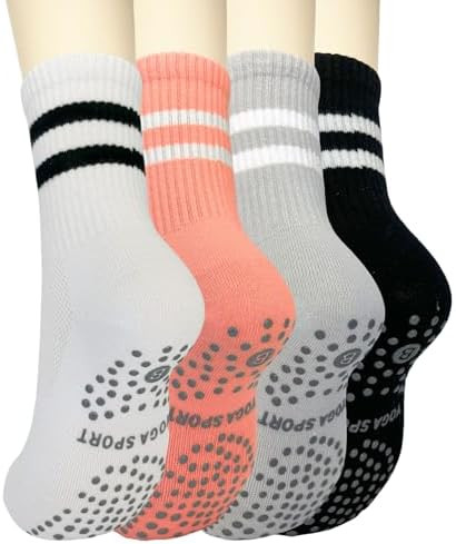 Pilates Socks with Grips for Women Grippy Socks Cute Barre Yoga Socks for Women | Amazon (US)