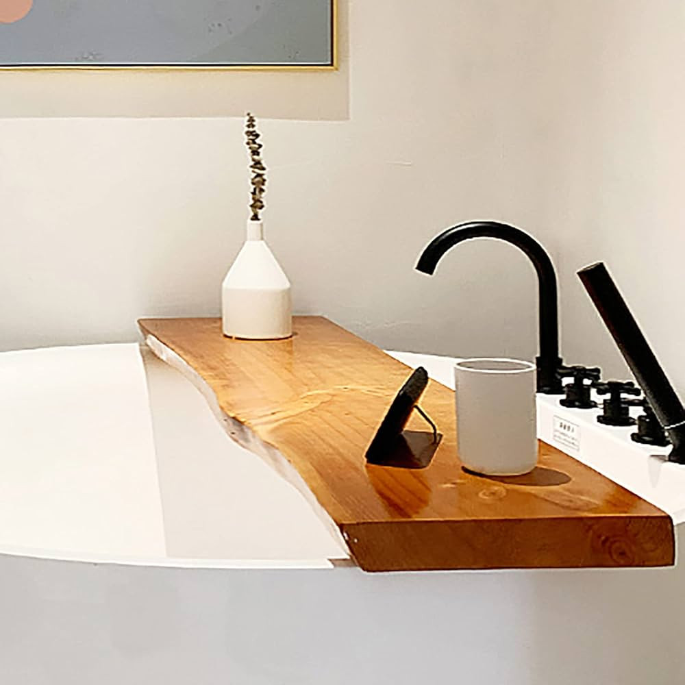 Solid Wood Bath Tub Tray Table, Bathroom Bathtub Organizer Caddy Tray, Thicken Wooden Bath Board ... | Amazon (CA)