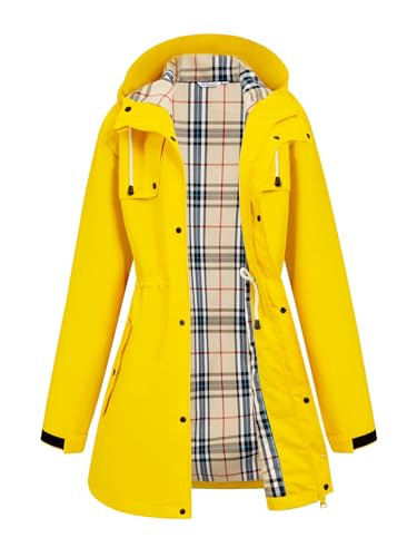 Amazon.com: PITINAN Raincoat For Women Waterproof Long Hooded Rain Jacket Outdoor Raincoat Windbr... | Amazon (US)