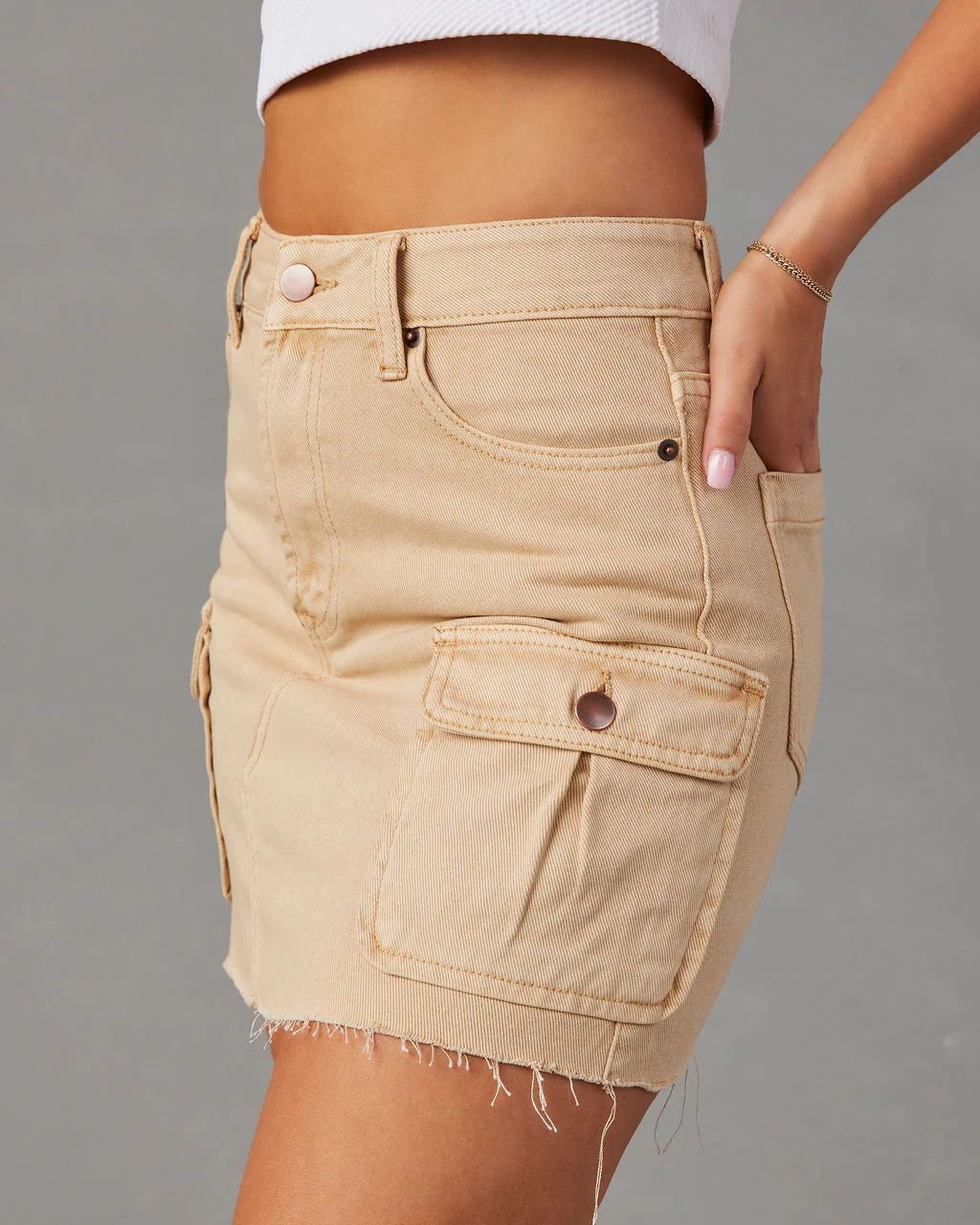 Jayda Denim Cargo Mini Skirt | VICI Collection