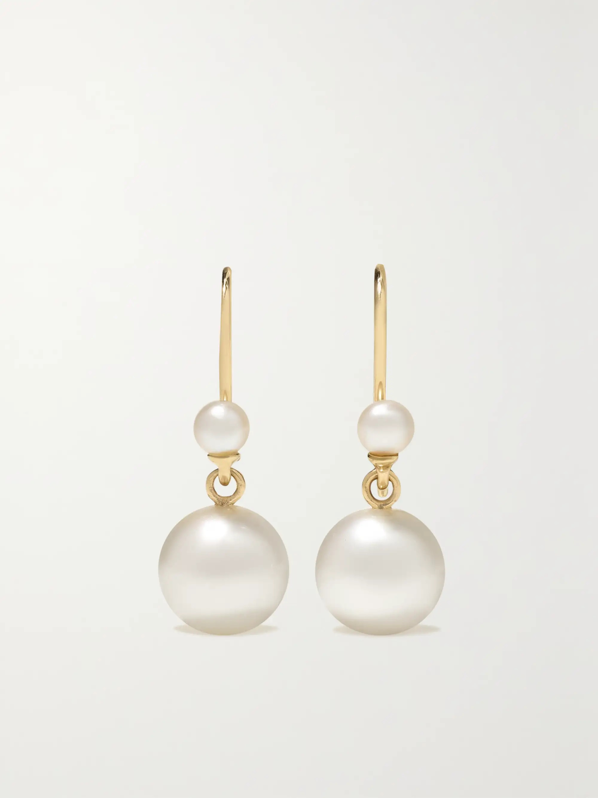 14-karat gold pearl earrings | NET-A-PORTER (US)