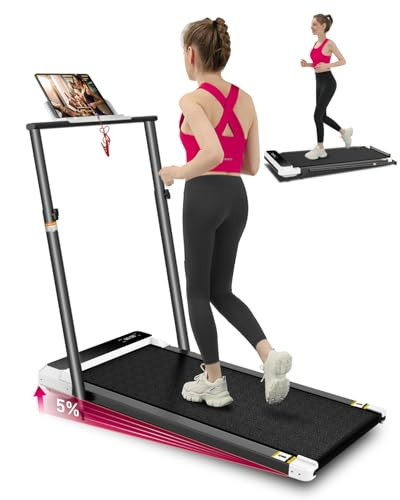 Walking Pad with Handle Bar,5% Manual Incline Walking Treadmill for Home Office,2.5HP Super Quiet Foldable Treadmills with Handrails,300 LBS Small Under Desk Treadmill with LED Display,Remote Control | Amazon (US)