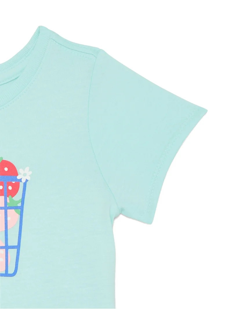 Wonder Nation Toddler Girls Tee with Short Sleeves, Sizes 18M-5T | Walmart (US)