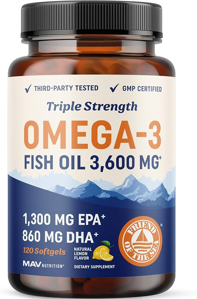 Amazon.com: Triple Strength Omega 3 Fish Oil | 3600 mg EPA & DHA | Over 2100mg of Omega 3 Fatty A... | Amazon (US)