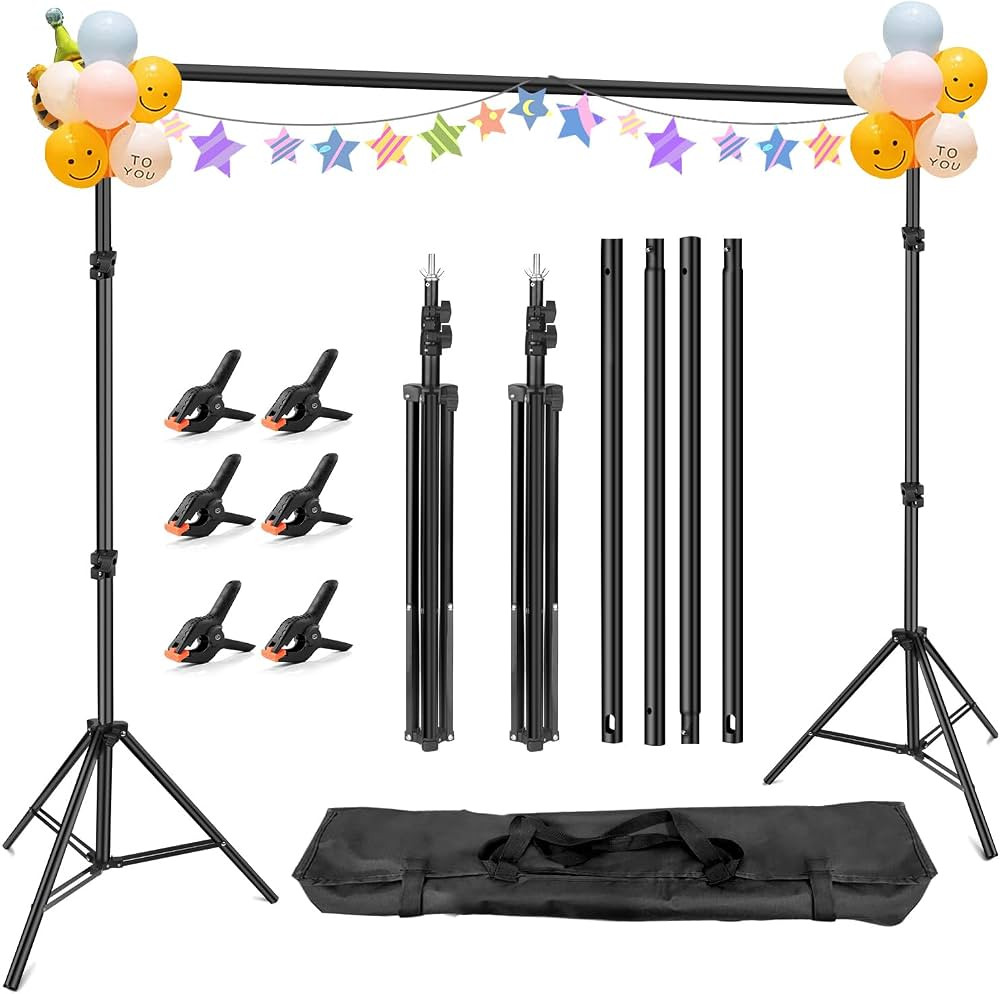 Photo Backdrop Stand, 10x6.5 ft Background Stand for Photoshoot, Hemmotop Adjustable Backdrops St... | Amazon (US)