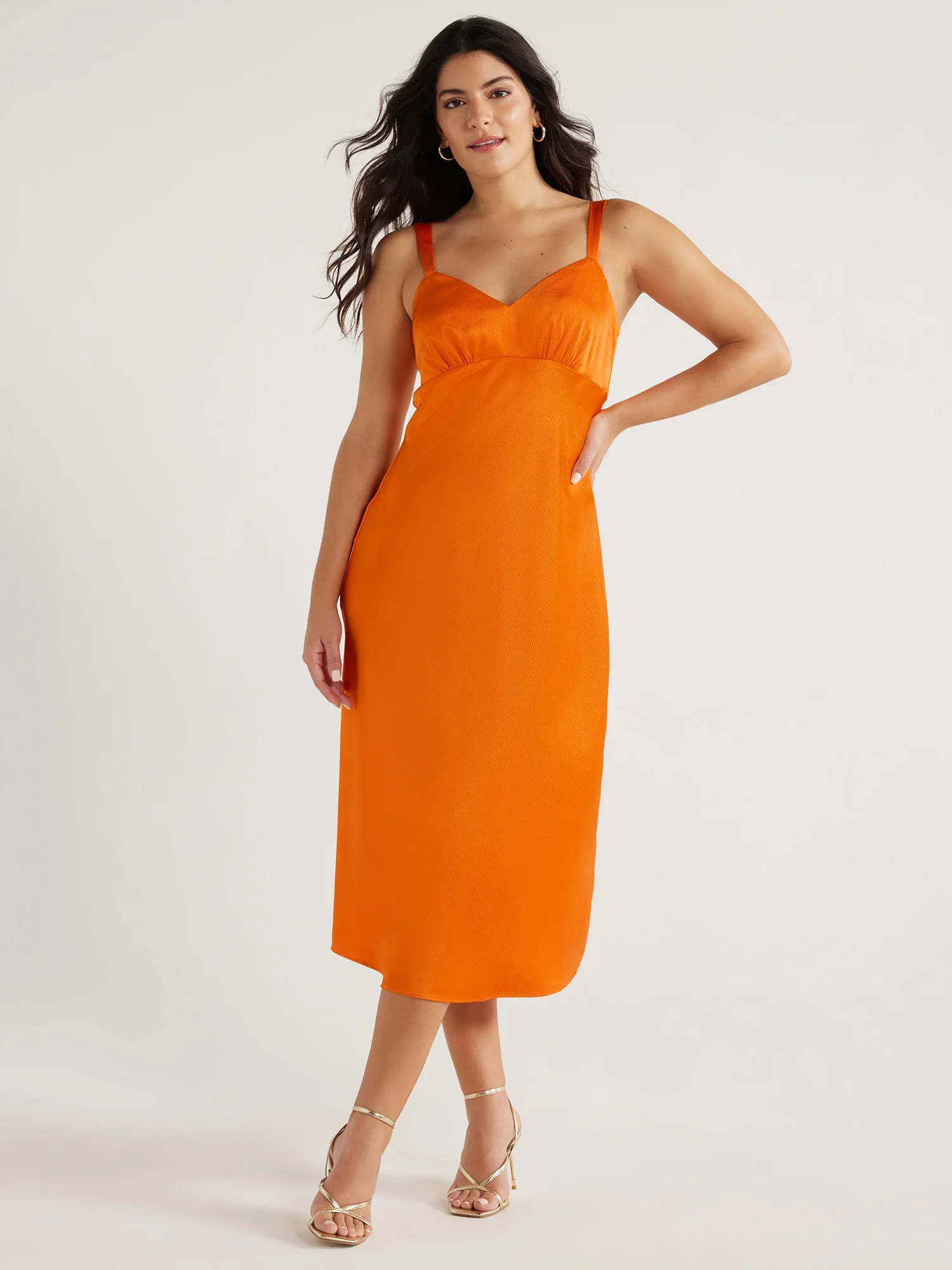 Sofia Jeans Women's and Women's Plus Slip Dress, Mid Calf Length, Sizes XS-5X | Walmart (US)