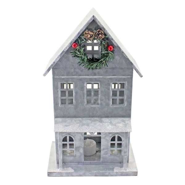 12In Galvanized House Tealight Holder | At Home