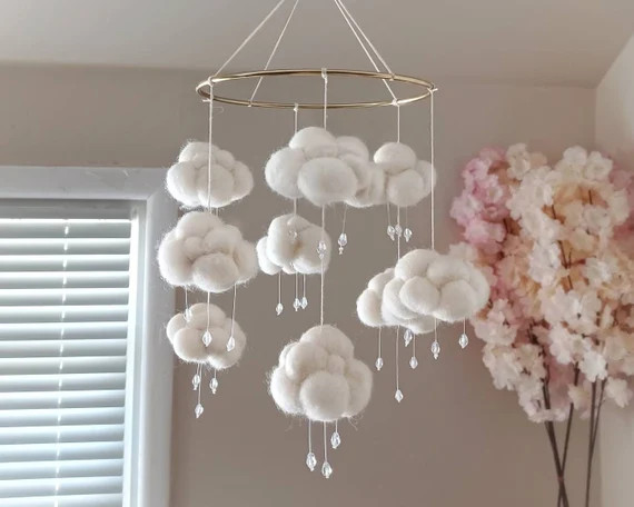 Rain Cloud Mobile Nursery Space Mobile Crib Sky Baby Mobile - Etsy | Etsy (US)