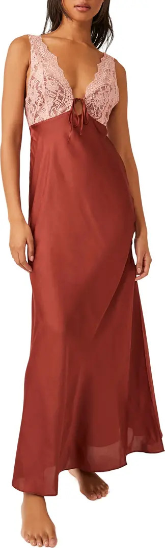 Free People Country Side Lace Trim Nightgown | Nordstrom | Nordstrom