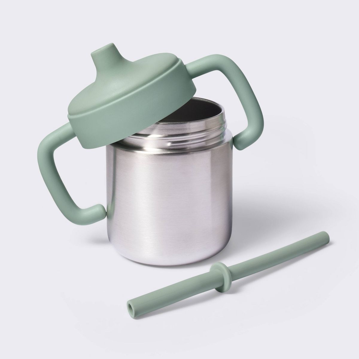 8oz Stainless Steel Sippy Cup - Green - Cloud Island™ | Target