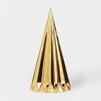 Large Cone Glass Christmas Tree Decorative Figurine Gold - Wondershop™ | Target