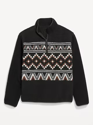 Printed Sherpa Quarter-Zip Pullover | Old Navy (US)