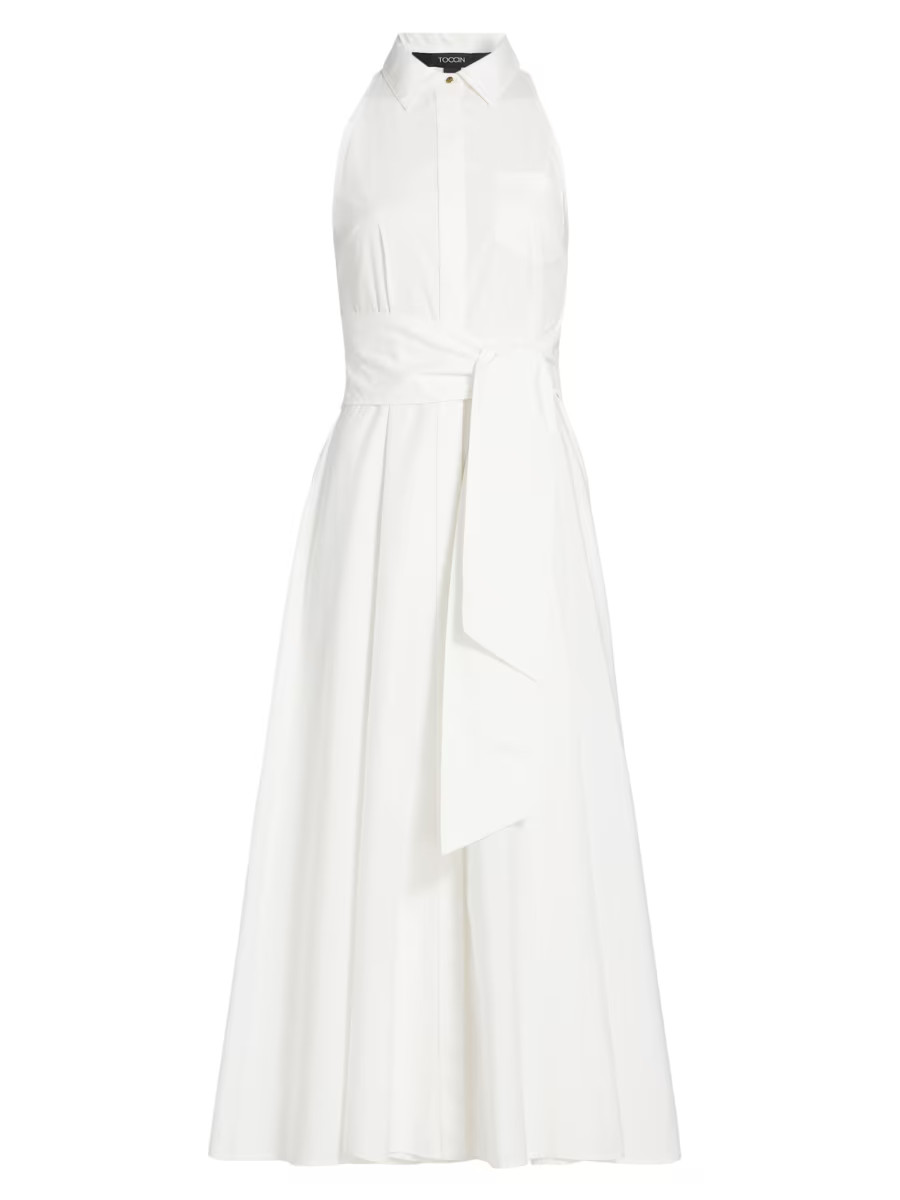 Chelsea Stretch-Cotton Sleeveless Midi-Shirtdress | Saks Fifth Avenue