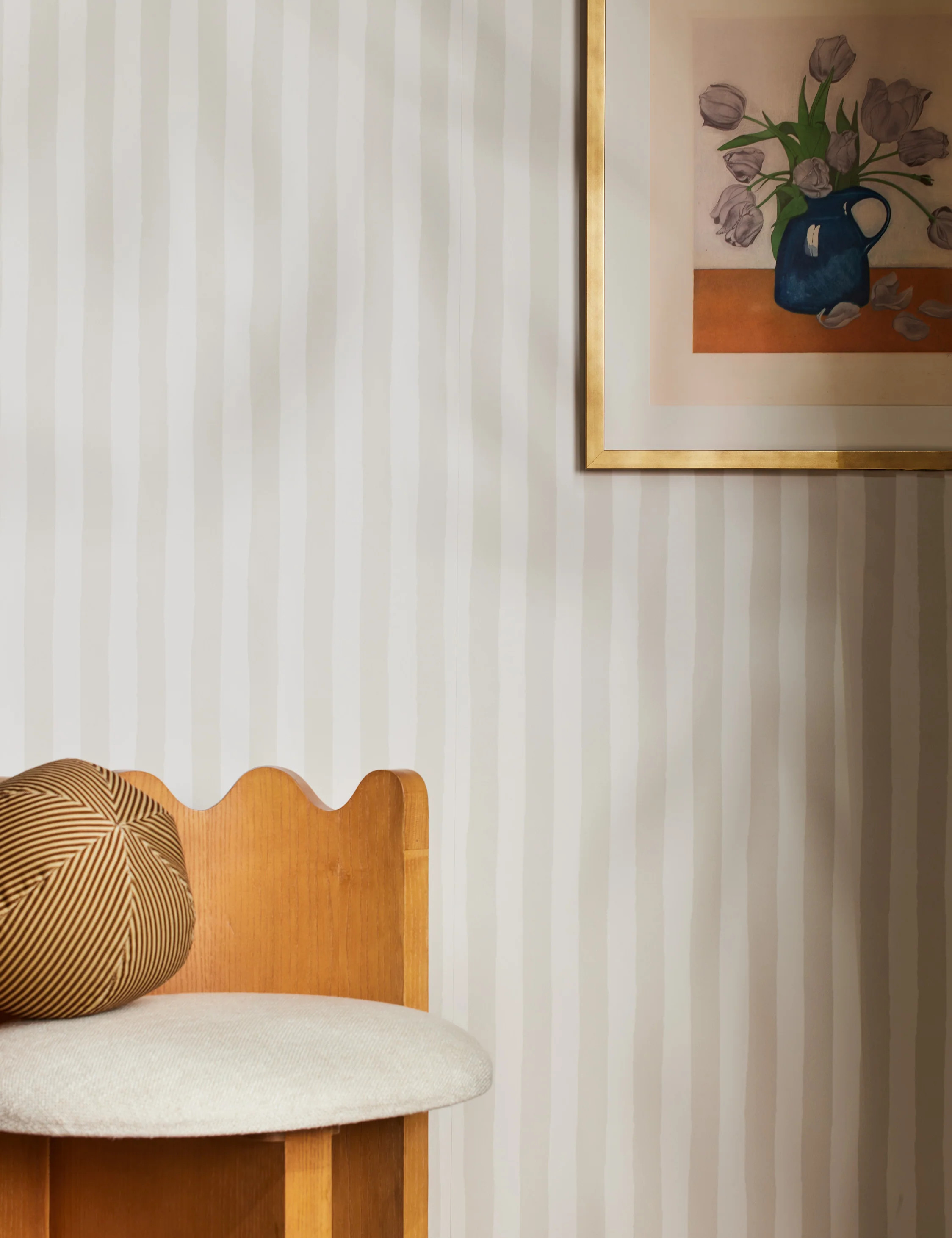 Painterly Stripe Wallpaper by Sarah Sherman Samuel, Natural | Lulu and Georgia 