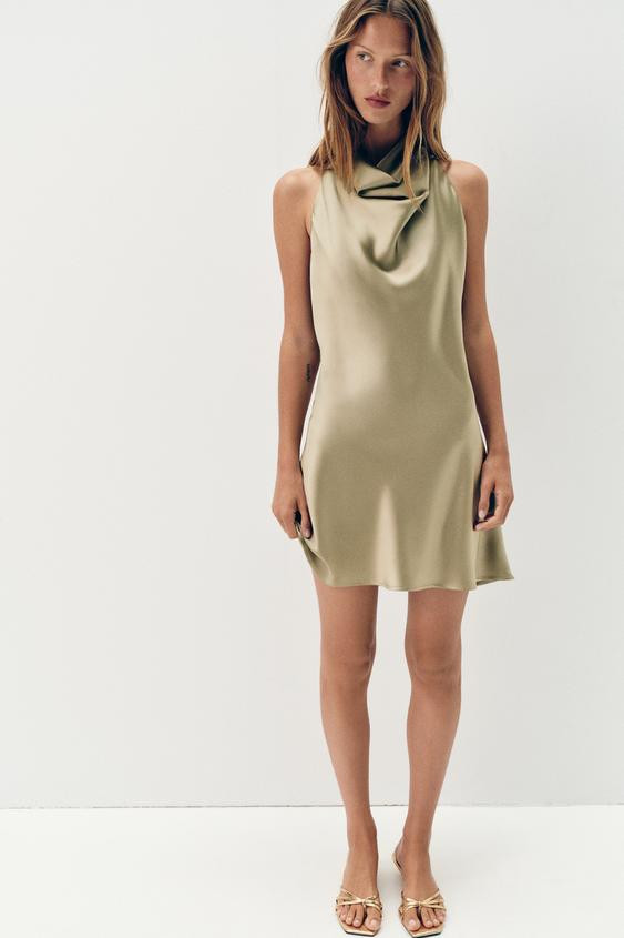 SHORT SATIN EFFECT DRESS | Zara US