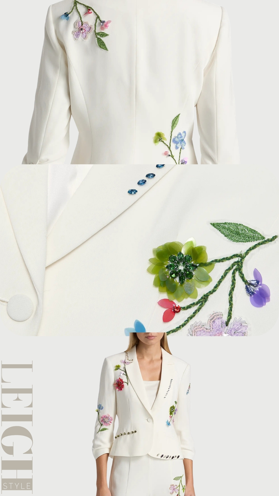 Refresh your wardrobe with the stunning Cinq à Sept 3D Floral Vine Le Petit Khloe Blazer, a feminine statement piece designed with delicate floral embroidery and tailored sophistication. This elegant white blazer features a structured silhouette, chic cropped fit, and intricate 3D floral vine embellishments that add texture and luxury. Perfect for weddings, brunch outfits, office chic looks, or special occasions, this designer blazer blends modern tailoring with romantic style. A must-have for women who love polished fashion with artistic details. 

 #LTKootd #LTKWorkwear #LTKWedding